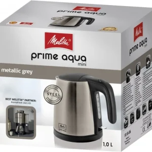 Melitta Prime Aqua Mini Wasserkocher Metallic Grey 18